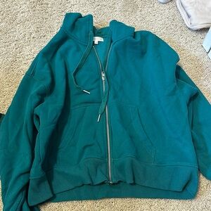 Cropped Hooded Zip Up